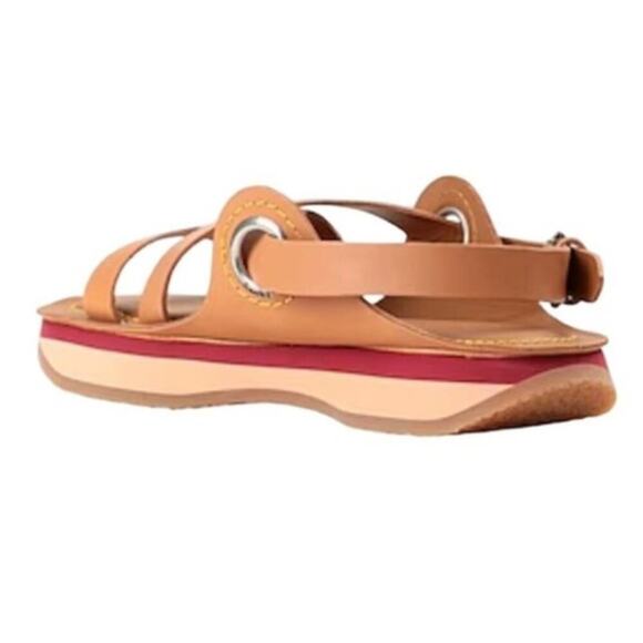 NWOT SEE BY CHLOÉ Tan Leather Ysee Chloe Crisscross Flatform Sandals Size EU 37 - Picture 7 of 11